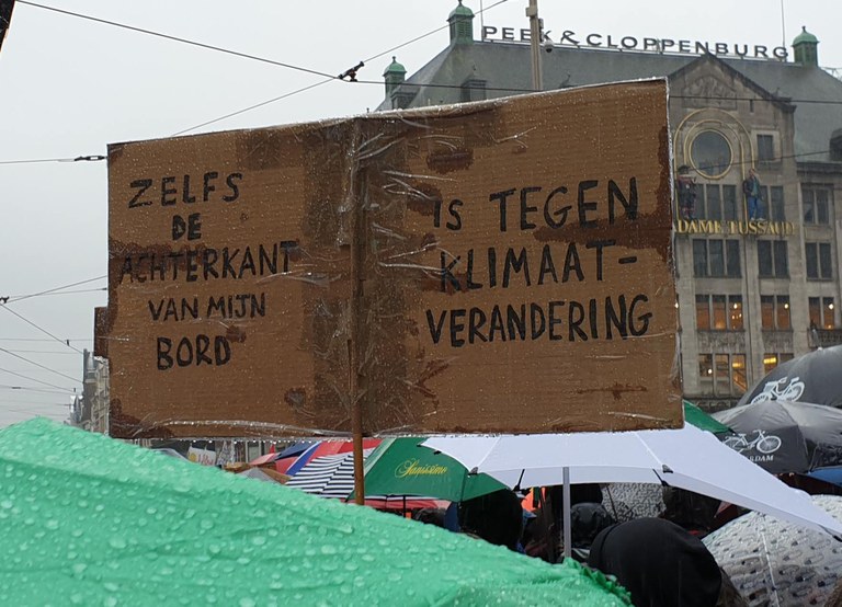 Achterkant bord Klimaatmars