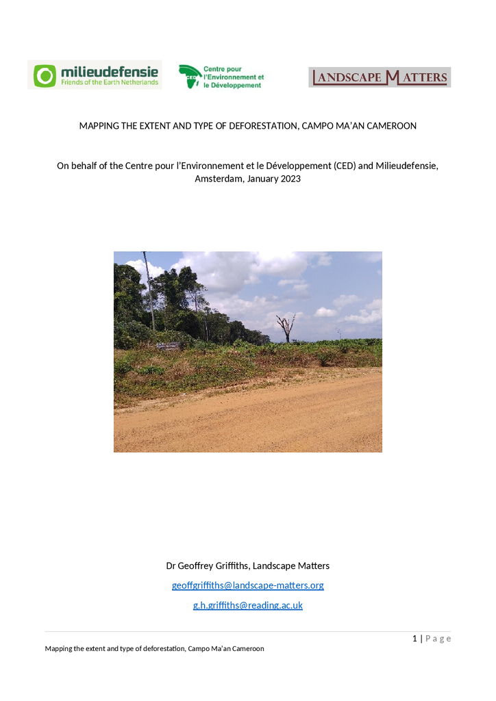Voorbeeld van de eerste pagina van publicatie 'Oliepalmplantage in Kameroen bedreigt bossen en dieren'