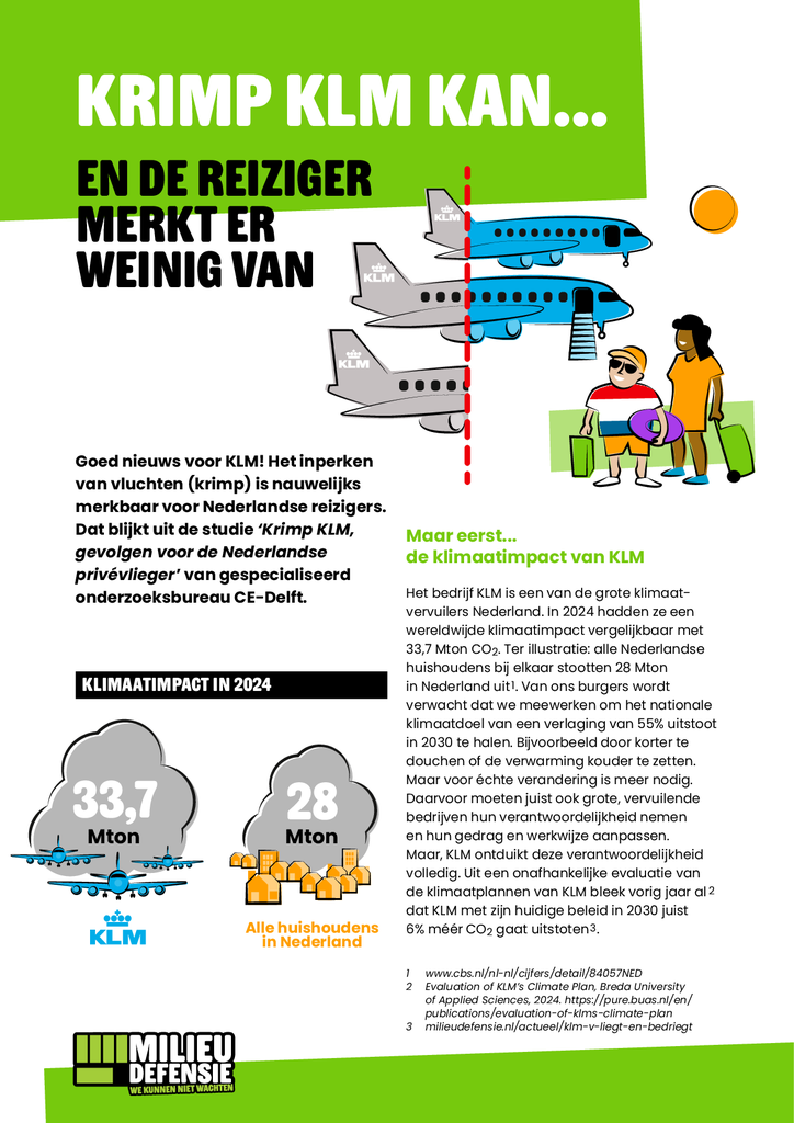 Voorbeeld van de eerste pagina van publicatie 'Factsheet: Krimp KLM, gevolgen voor de Nederlandse privéreiziger'