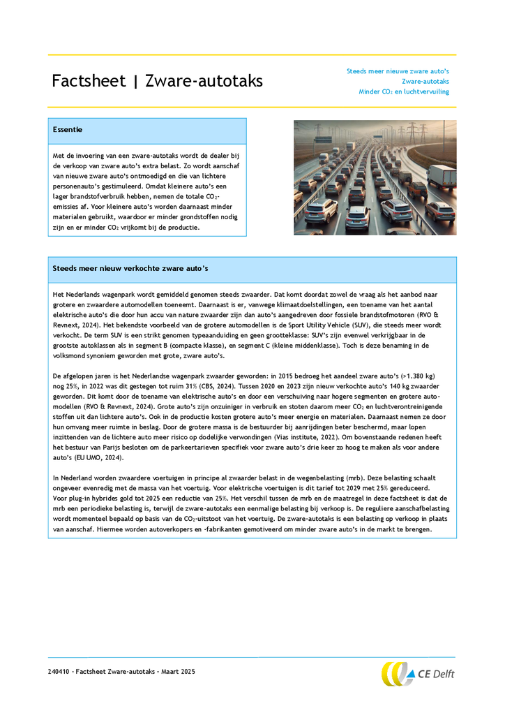 Voorbeeld van de eerste pagina van publicatie 'Factsheet: zware-autotaks'