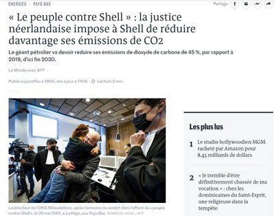 Le Peuple over overwinning in rechtszaak tegen Shell