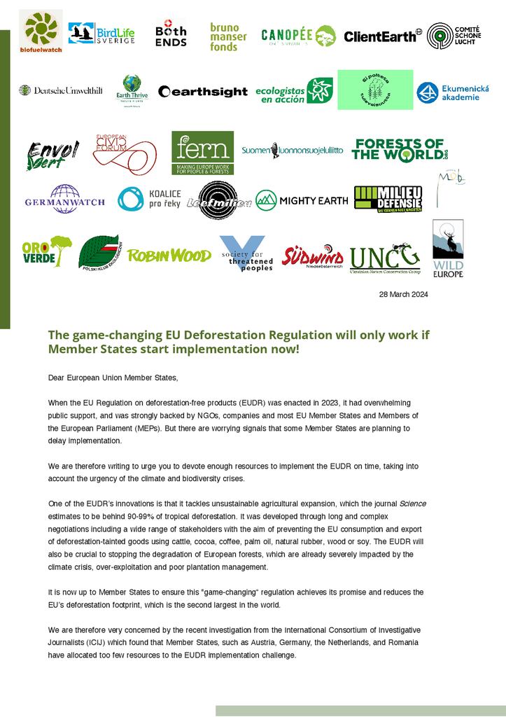 Voorbeeld van de eerste pagina van publicatie 'EU-lidstaten moeten bossenwet snel invoeren'