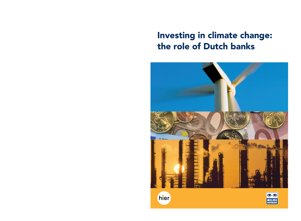 Voorbeeld van de eerste pagina van publicatie 'Onderzoek: de invloed van banken op klimaatverandering'