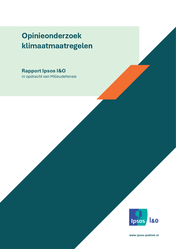 Voorbeeld van de eerste pagina van publicatie 'Opinieonderzoek klimaatmaatregelen'
