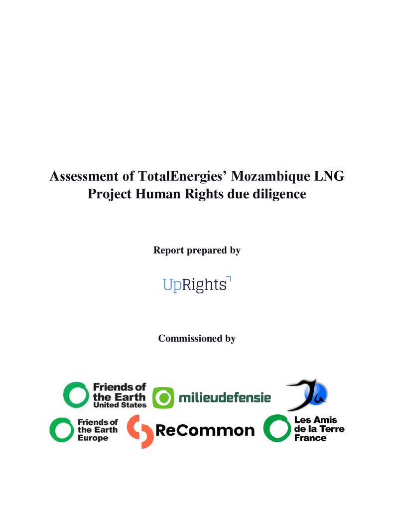 Voorbeeld van de eerste pagina van publicatie 'TotalEnergies verwaarloost mensenrechten bij gasproject Mozambique'