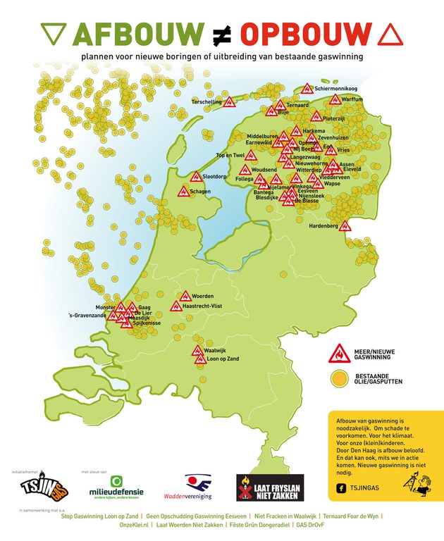 Plannen voor nieuwe boringen of uitbreiding van bestaande gaswinning